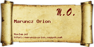 Maruncz Orion névjegykártya